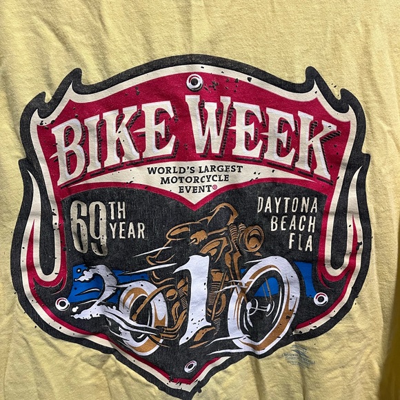 Daytona Beach Florida Bike Week T-Shirt 69th Year Sun Deck Motel Ormond Beach FL - Picture 8 of 9